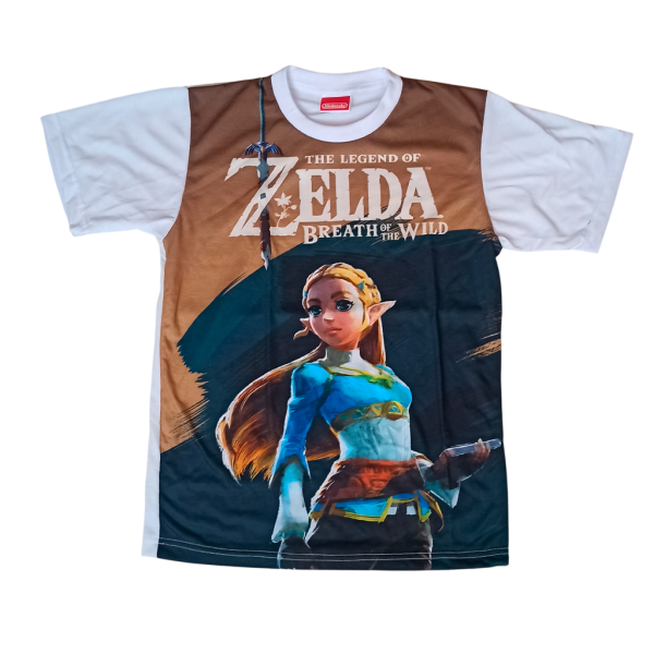 Camiseta The Legend of Zelda Breath of the Wild Camisa blanca con estampado gráfico full color