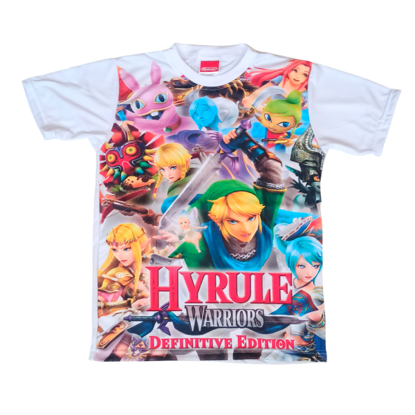 Camiseta The Legend of Zelda Hyrule Warriors: Age of Calamity Camisa blanca con estampado gráfico full color